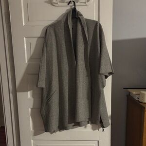 Eileen Fisher Wool Gray Open Front Cardigan/Poncho